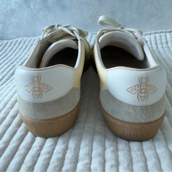 Gucci Leather Web Stripe Sneakers, tennis shoes , athletic wear– Yellow Size 39. - Picture 6 of 13